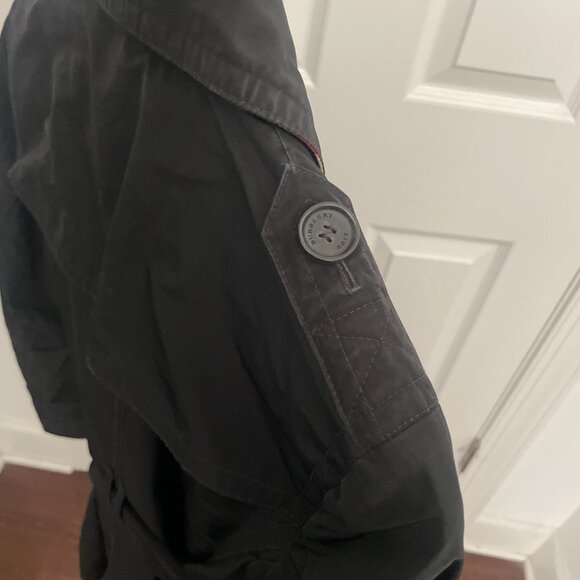 Vintage -Black- Burberry Brit Trench Coat - Picture 3 of 13